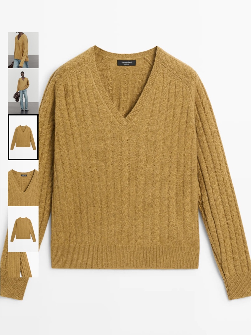 NWT Massimo Dutti Women’s V-Neck Sweater - Camel